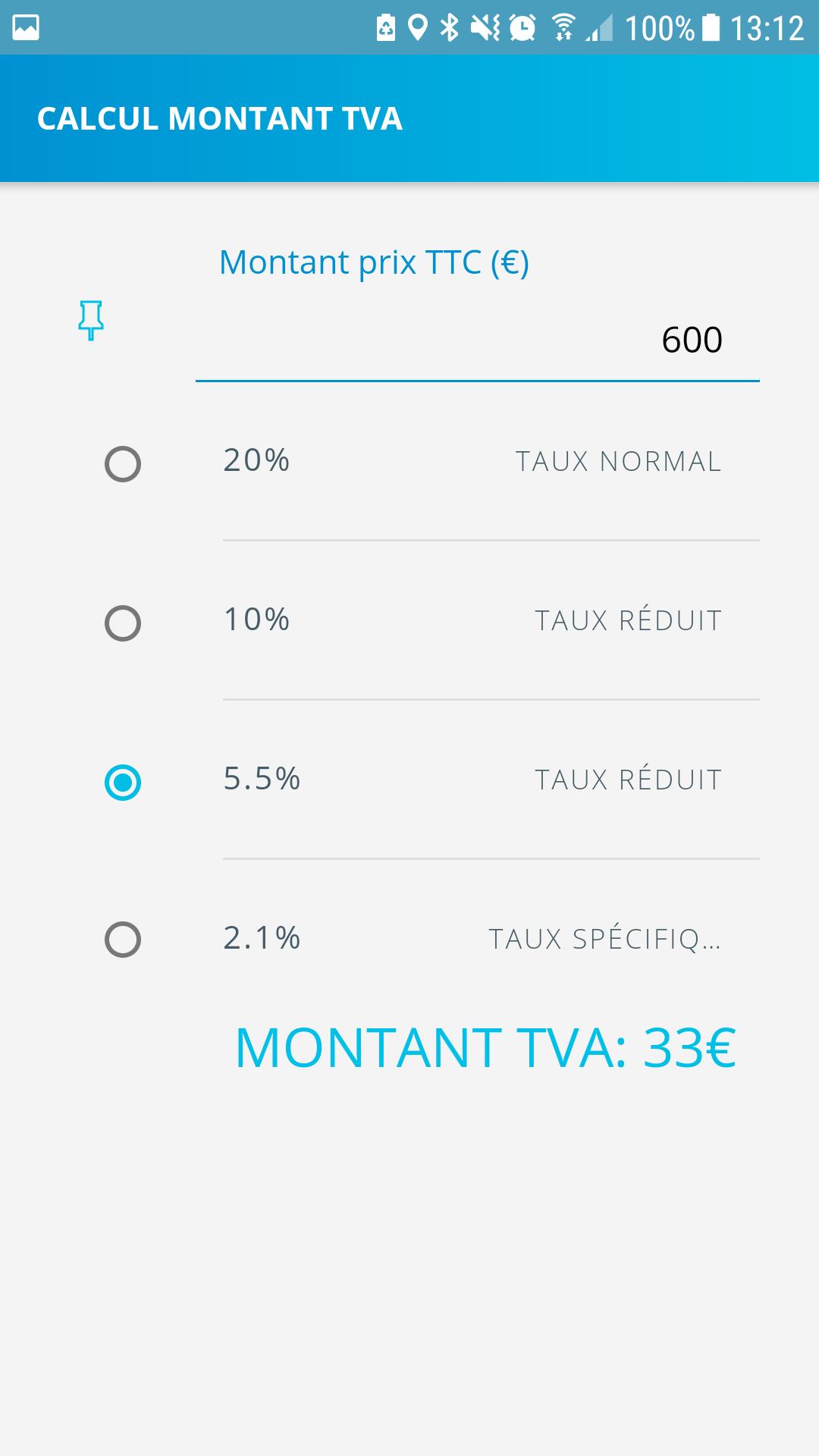 Calcul Montant TVA Ionic pour Android - Téléchargez l'APK