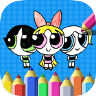 Girls Coloring for Power Puffy أيقونة