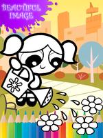 Girls Coloring for Power Puffy الملصق
