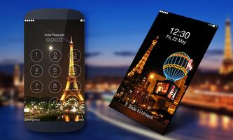 Paris Night Lock Screen screenshot 2