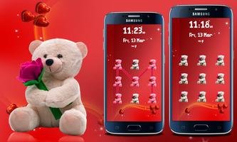 Teddy Bear Pattern Screen Lock Affiche