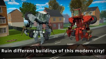 Excavator Robot - Crane Machine City Rampage 3D poster