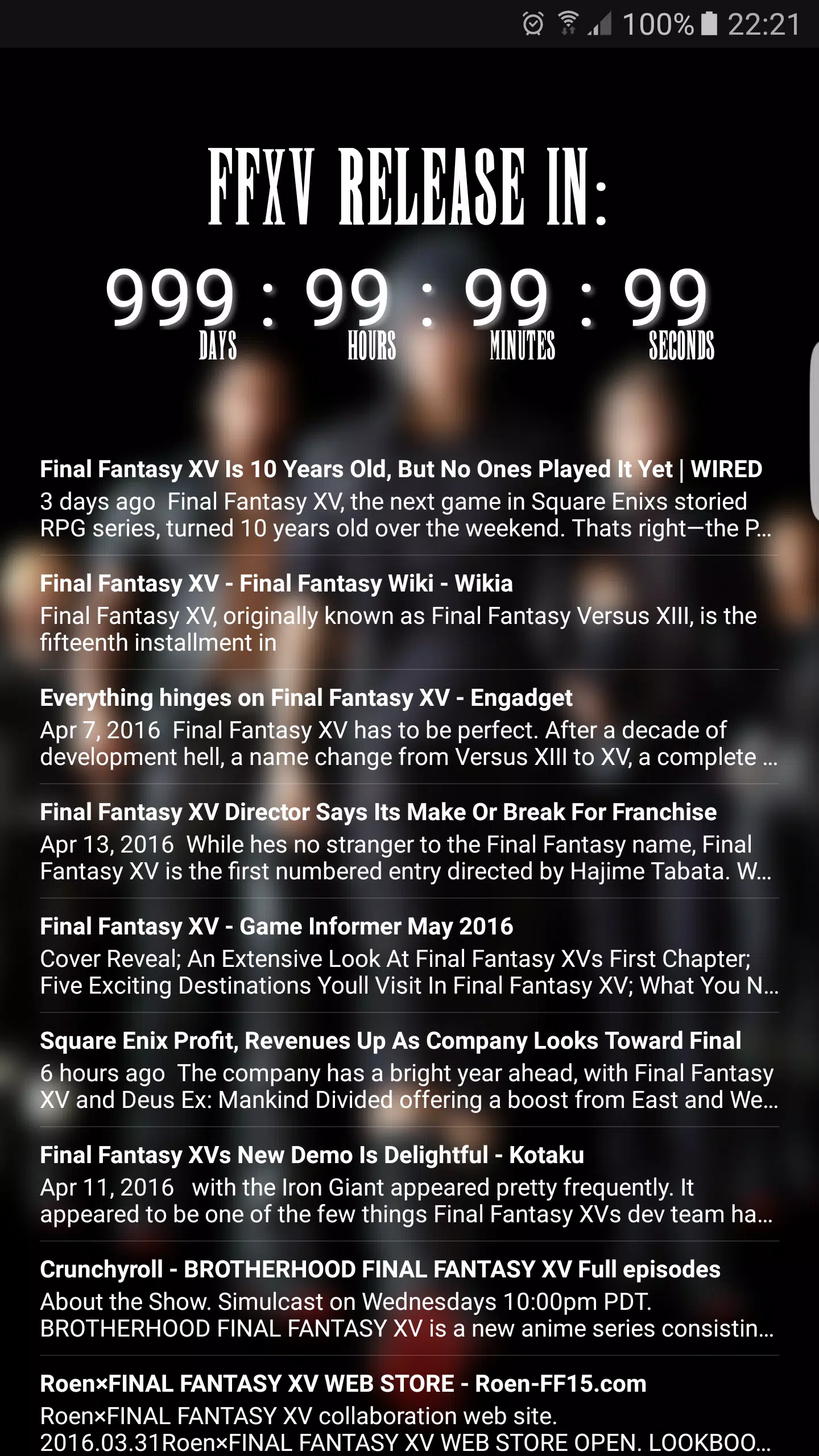 Brotherhood Final Fantasy XV, Final Fantasy Wiki