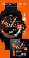 Watch Face Black Orange Affiche