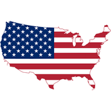 USA flag map icône