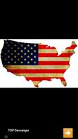 USA flag map Affiche