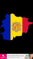 Andorra flag map Affiche