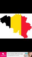Belgium flag map poster