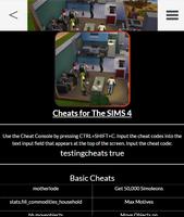 Cheats Sims 4 Affiche