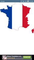 France flag map पोस्टर