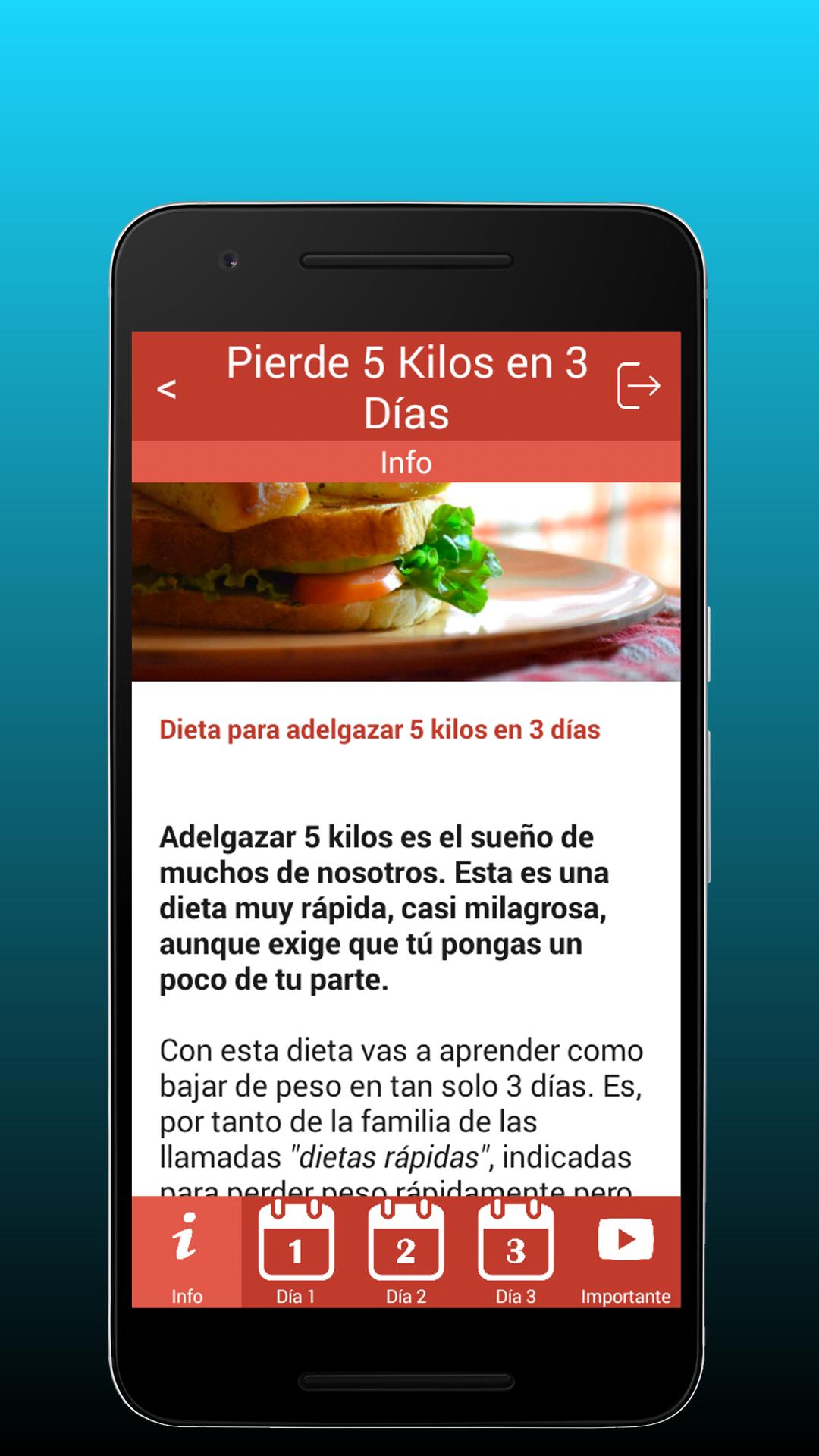 para bajar de peso 5 kilos en 3 días