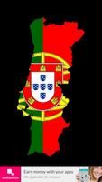Poster Portugal flag map