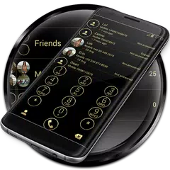 Dialer Theme Circle Black Gold APK download