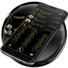 Dialer Theme Circle Black Gold icono