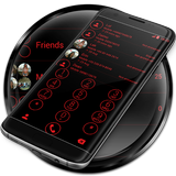 Dialer Theme Circle Black Red icono