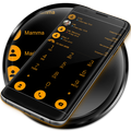 Dialer Theme Flat Black Orange