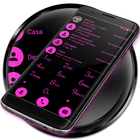 Dialer Theme Flat Black Pink icon