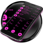 ikon Dialer Theme Flat Black Pink