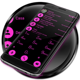 Dialer Theme Flat Black Pink icône
