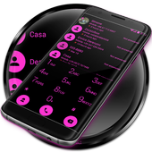 Dialer Theme Flat Black Pink simgesi