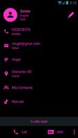 Dialer Theme Flat Black Pink تصوير الشاشة 3