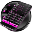 Dialer Theme Gloss Black Pink