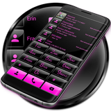 Dialer Theme Gloss Black Pink icon