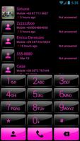 Dialer Theme Gloss Black Pink capture d'écran 1