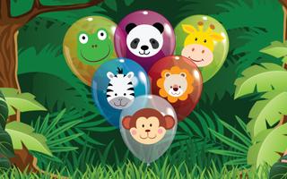 Animal Balloon Pop for Babies Poster