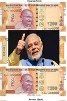 200 Rupees New Note Modi Ki Magic الملصق