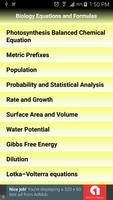 Biology Equations & Formulas capture d'écran 2