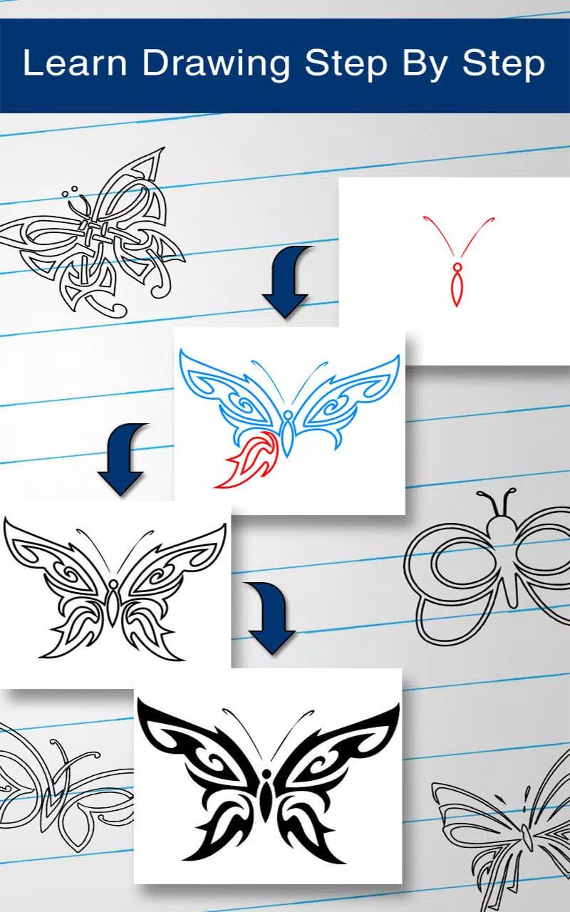 COMO DESENHAR UMA BORBOLETA  HOW TO DRAW A BUTTERFLY 