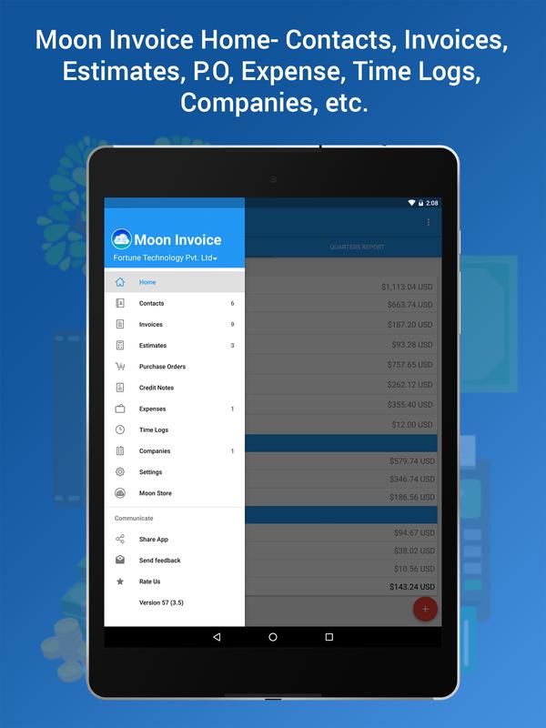 moon invoice easy invoicing accounting app apk download free