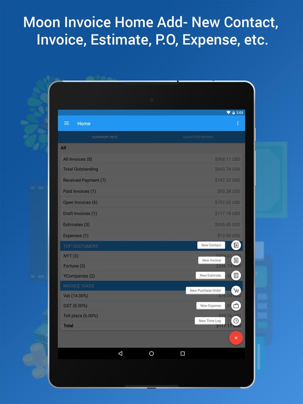 moon invoice easy invoicing accounting app apk download free