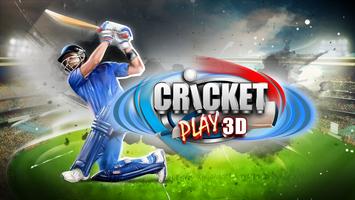 Cricket spielen 3D Plakat
