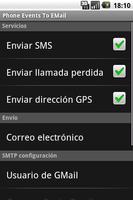 Phone Events To EMail اسکرین شاٹ 1
