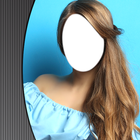 Dziewczyna długie włosy montaż fotografii ikona