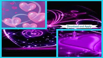 Purple Hearts Live Wallpaper اسکرین شاٹ 1