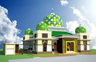 3D Mosque Minimalist Affiche