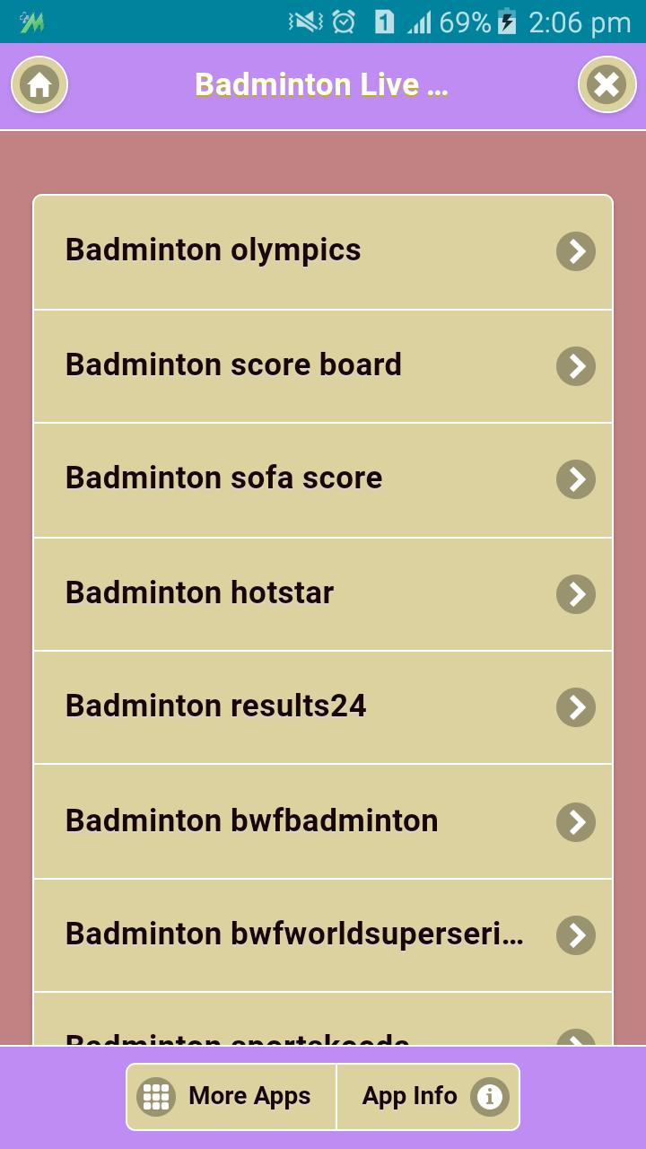 Live badminton score