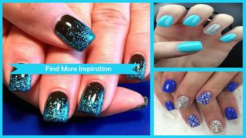 Blue and Silver Glitter Nail Design 스크린샷 1
