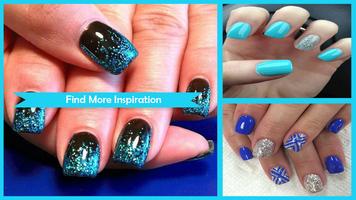 Blue and Silver Glitter Nail Design capture d'écran 1