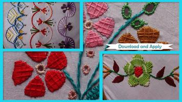 Hand Stitch Embroidery Pattern الملصق