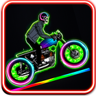 neon rider glow climb : dark  motocross hill Zeichen