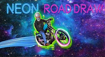 neon rider glow climb : dark  motocross hill Plakat