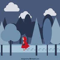 Little Red run Riding Hood الملصق