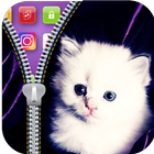 Zipper Lock Screen Cat Theme أيقونة