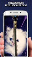 Zipper Lock Screen Cat Theme पोस्टर