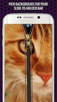 Zipper Lock Screen Cat Theme स्क्रीनशॉट 2