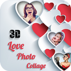 3D Love Photo collage icône